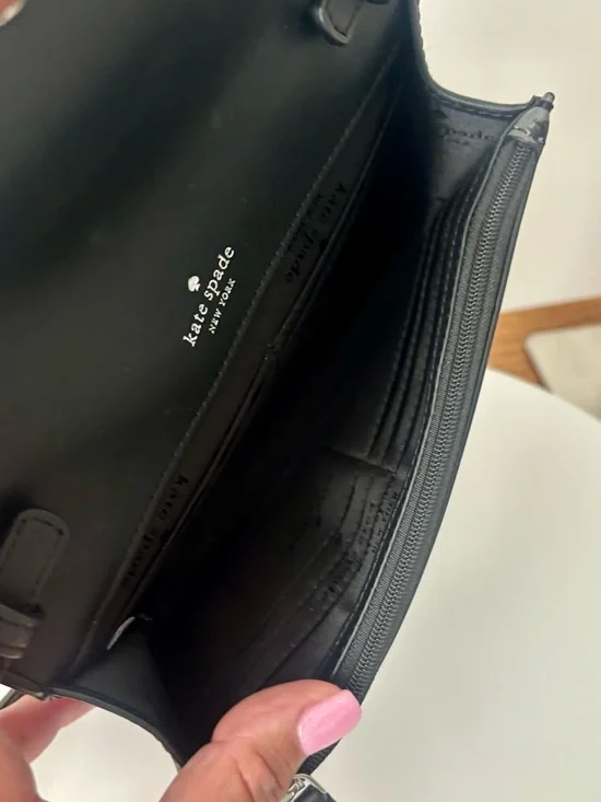 KATE SPADE Black and Gray Leopard-Print Crossbody Bag: detachable strap - Picture 7 of 8